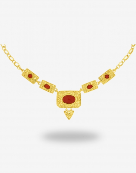 Necklace Gold 18K with Coral