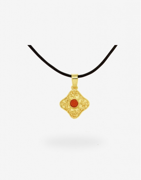 Pendant Gold 18K with Coral