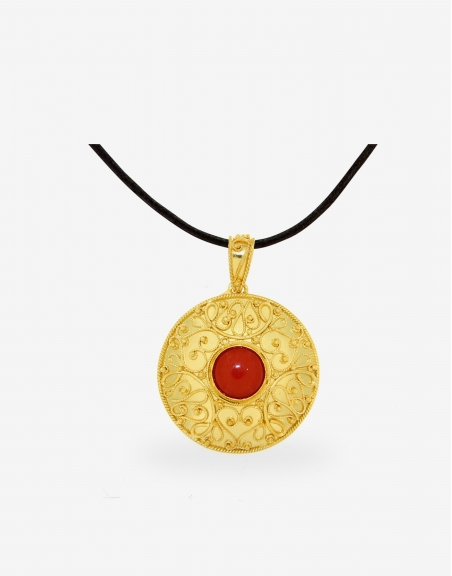 Pendant Gold 18K with Coral